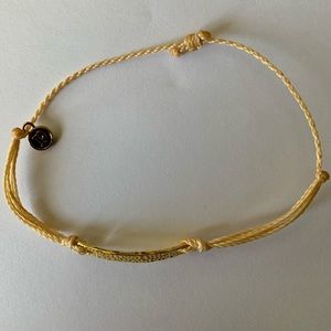 Pura Vida Bracelet Cream with Gold Bar